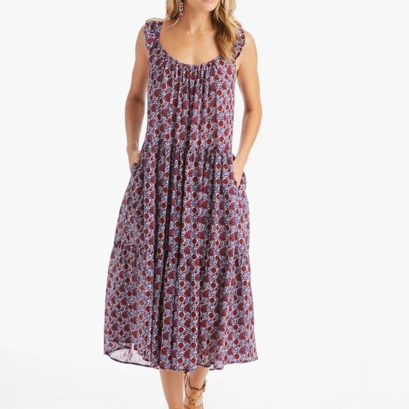 XiRENA Nicolas Floral Print  Rumer Dress Bohemian Red Purple Flowy size small - Picture 1 of 10